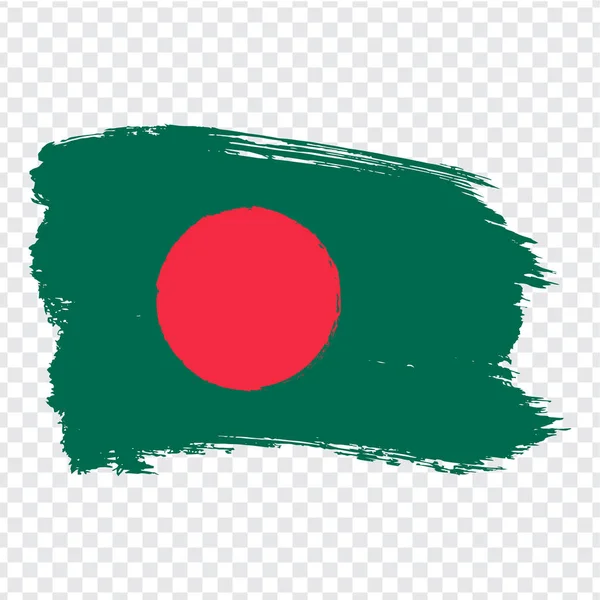 Fırça darbelerinden Bangladeş bayrağı. Bayrak Bangladeş web sitesi tasarımı, logosu, app, Ui için şeffaf arka plan üzerinde. Stok vektörü. Eps10. — Stok Vektör
