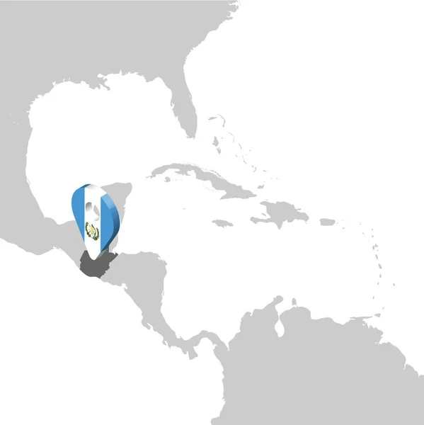 Haritada Guatemala Yer Haritası Orta Amerika . 3d Guatemala bayrak harita işaretçisi yer pin. Guatemala yüksek kaliteli harita. Vektör illüstrasyon Eps10. — Stok Vektör
