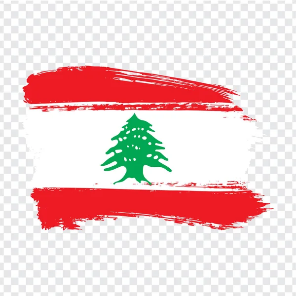 Bandiera Libano da pennellate. Bandiera Libanese Republic su sfondo trasparente per il tuo sito web design, logo, app, UI. Vettore azionario. Illustrazione vettoriale EPS10 — Vettoriale Stock