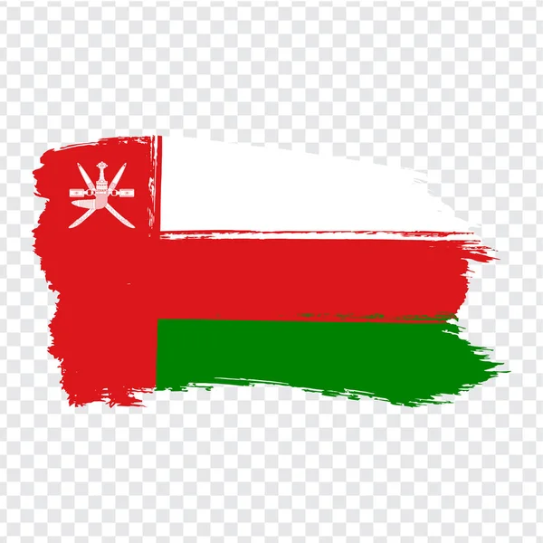 Bandiera Oman da pennellate. Bandiera Oman su sfondo trasparente per la progettazione del tuo sito web, logo, app, UI. Vettore azionario. Illustrazione vettoriale EPS10 — Vettoriale Stock