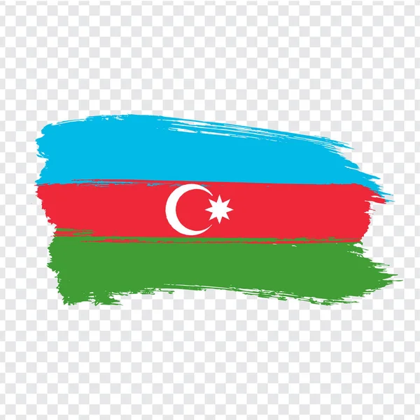 Bandera Azerbaiyán de pinceladas. Bandera Republic of Azerbaijan on transparent background for your web site design, logo, app, UI. Vector de acciones. Ilustración vectorial EPS10 — Vector de stock