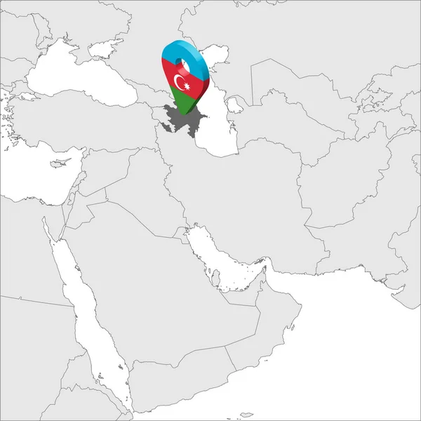 Azerbaïdjan Carte géographique sur la carte Asie. 3d Azerbaïdjan drapeau carte marqueur emplacement broche. Carte de haute qualité de l'Azerbaïdjan. Illustration vectorielle EPS10 . — Image vectorielle