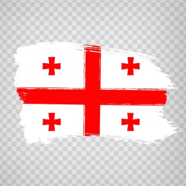 Fırça vuruşlarını Gürcistan bayrağı. Bayrak Georgia Web sitesi tasarım, logo, uygulama, UI için şeffaf arka plan üzerinde. Stok vektörü. Eps10.