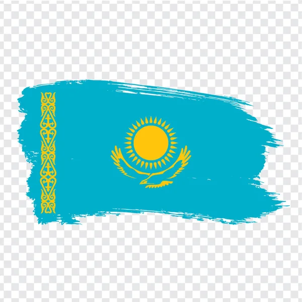 Flag Republic of Kazakhstan from brush strokes. Flag Kazakhstan on transparent background for your web site design, logo, app, UI. Stock vector.  EPS10. — Stock Vector