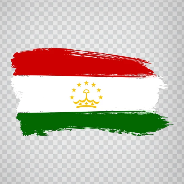 Bandiera Repubblica del Tagikistan da pennellate. Bandiera del Tagikistan su sfondo trasparente per la progettazione del tuo sito web, logo, app, UI. Vettore azionario. EPS10 . — Vettoriale Stock