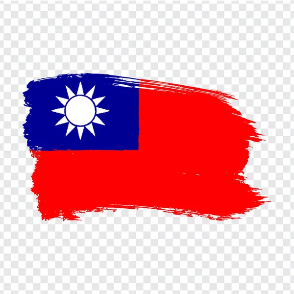 Επισημάνετε την Ταϊβάν από τις πινελιές. Σημαία της Ταϊβάν σε διαφανές φόντο για το σχεδιασμό της τοποθεσίας σας στο Web, λογότυπο, εφαρμογή, UI. Διάνυσμα αποθέματος. Eps10 — Διανυσματικό Αρχείο