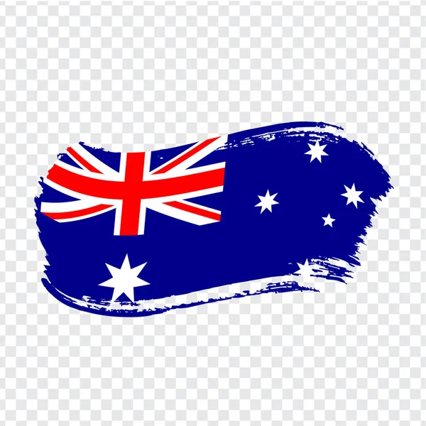 Australien flagga isolerad. Australiska unionens flagga, penseldrag bakgrund. Flagga Australien på transparent bakgrund. Flagga australiska unionen för din webbplats design, logotyp, app, UI. Lager vektor. Eps10. — Stock vektor