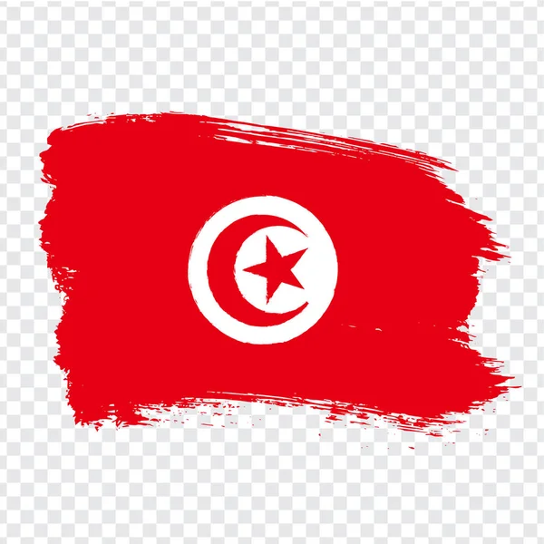 Tunus Cumhuriyeti Bayrağı izole. Tunus bayrağı, fırça darbesi arka planı. Şeffaf arka planda Tunus'u işaretle. Bayrak Tunus Cumhuriyeti web sitesi tasarımı, logosu, app, Ui için. Stok vektörü. Eps10. — Stok Vektör