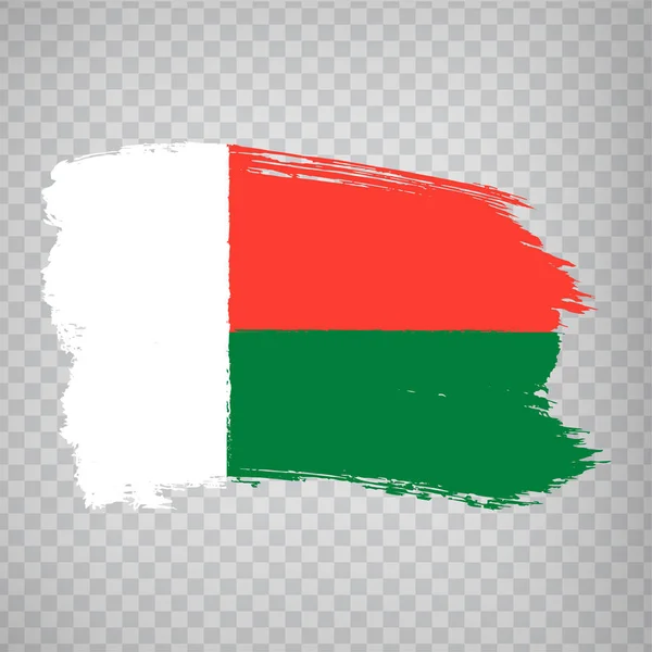 Bandera Madagascar de pinceladas. Bandera de Madagascar aislada. Bandera Madagascar para el diseño de su sitio web, logotipo, aplicación, interfaz de usuario. ¡África! EPS10 . — Vector de stock