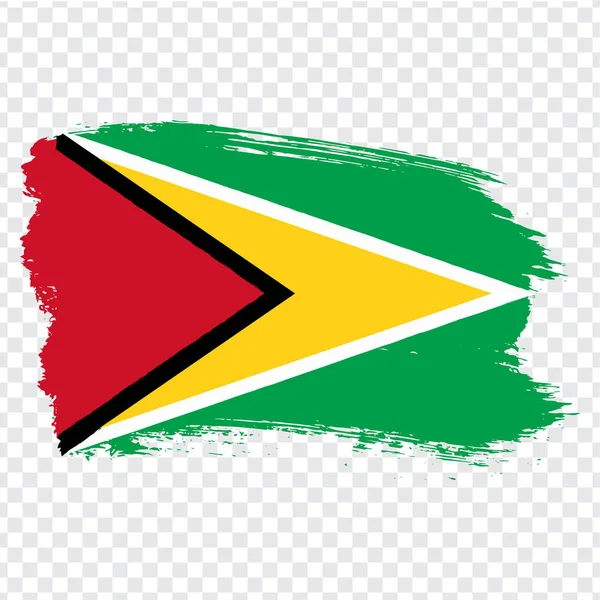 Flagge Guyana aus Pinselstrichen. Flagge Guyana auf transparentem Hintergrund für Ihre Website-Design, Logo, App, ui. Aktienvektor. eps10. — Stockvektor