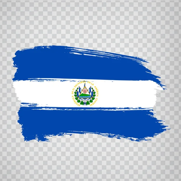 Bandeira Salvador de pinceladas. Bandeira República de El Salvador em fundo transparente para o seu web site design, logotipo, app, UI. Vetor de estoque. EPS10 . —  Vetores de Stock