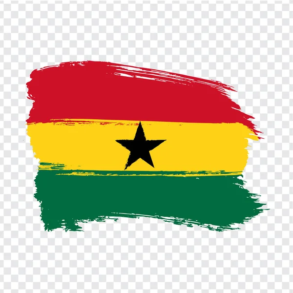 Republiken Ghana från penseldrag. Flagga Ghana på transparent bakgrund för din webbplats design, logotyp, app, UI. Lager vektor. Eps10. — Stock vektor