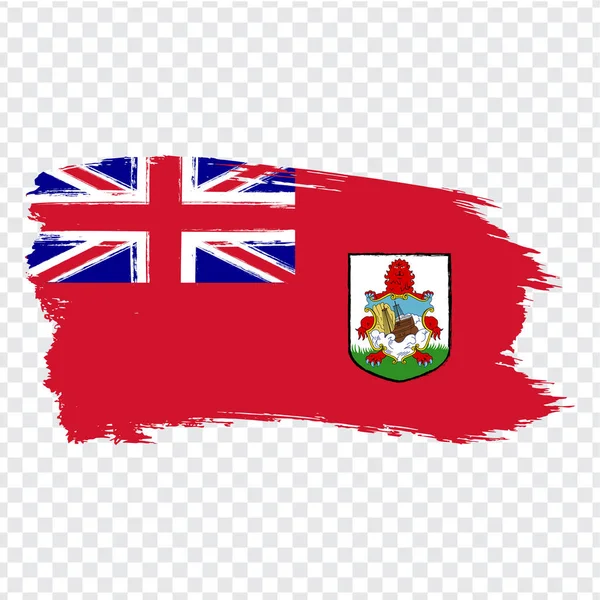 Bermuda zászlaja tól kefe stroke. Zászlaja Bermuda átlátszó hátteret a saját webhelyére design, logo, app, UI. Stock vektor. Eps10. — Stock Vector
