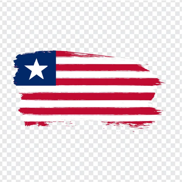Flaga Liberii z pociągnięć pędzla. Flaga Republiki Liberii na przejrzyste tło dla projektu strony internetowej, logo, aplikacji, UI. Wektor zapasów. Eps10. — Wektor stockowy