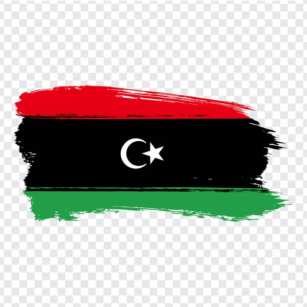 Drapeau Libye de coups de pinceau. État du drapeau libyen sur fond transparent pour la conception de votre site Web, logo, application, interface utilisateur. Vecteur de stock. PSE10 — Image vectorielle