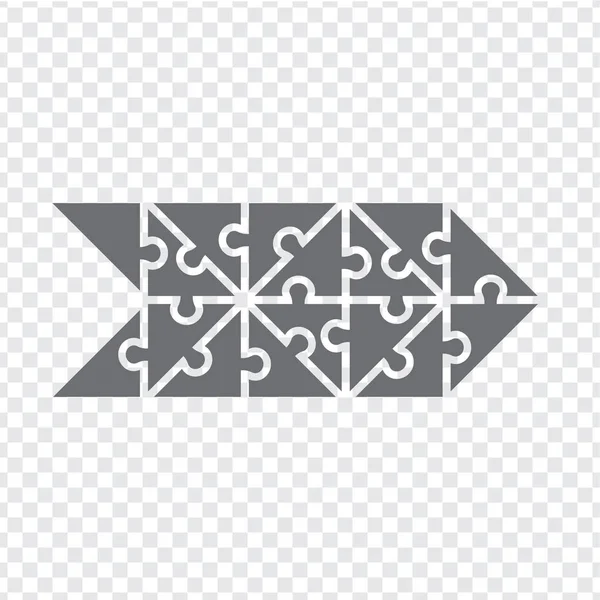 Puzzle icône simple en gris. Puzzle icône simple des seize éléments sur fond transparent. Puzzle à flèches. Design plat. Illustration vectorielle EPS10 . — Image vectorielle