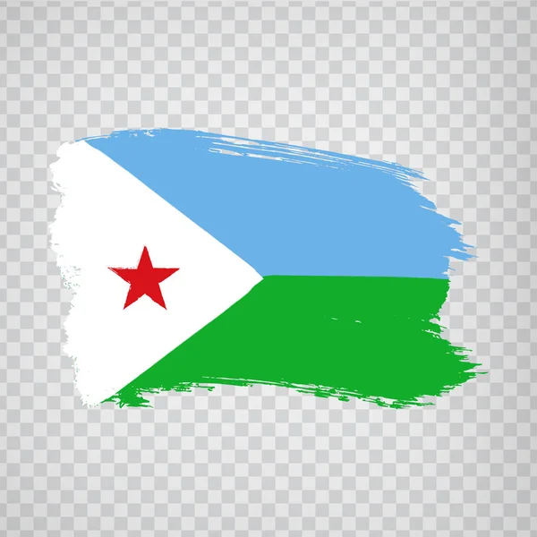 Bandeira República do Djibuti de pinceladas. Bandeira Djibouti em fundo transparente para o design do seu site, logotipo, aplicativo, UI. África. Vetor de estoque. EPS10 . —  Vetores de Stock