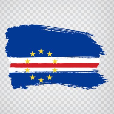 Cape Verde bayrak cumhuriyeti fırça darbelerinden. Web sitesi tasarımı, logosu, uygulaması ve Ui için şeffaf arkaplan üzerinde Bayrak Burnu Verde. Afrika. Hisse senedi. Bölüm 10