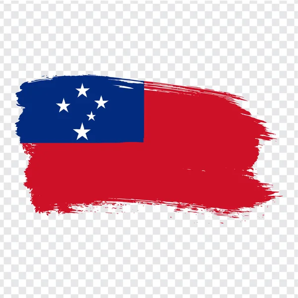 Flag Samoa from brush strokes. Flag Independent State of Samoa on transparent background for your web site design, logo, app, UI.  Oceania. Stock vector.  EPS10. — ストックベクタ
