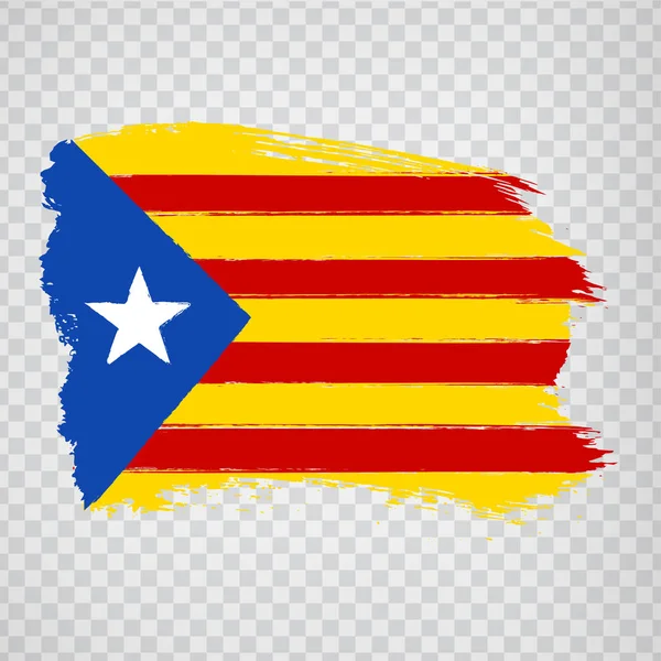 Σημαία Καταλονία από πινελιές. Σημαία Αυτόνομη Κοινότητα της Καταλονίας σε διαφανές φόντο για το σχεδιασμό της ιστοσελίδας σας, λογότυπο, app, UI. Ισπανία. Διάνυσμα. Eps10. — Διανυσματικό Αρχείο