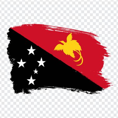Fırça darbelerinden Papua Yeni Gine bayrağı. İnternet sitenizin tasarımı, logosu, uygulaması, Ui için saydam arka planda Papua Yeni Gine bayrağı. Okyanusya. Hisse senedi. Bölüm 10.