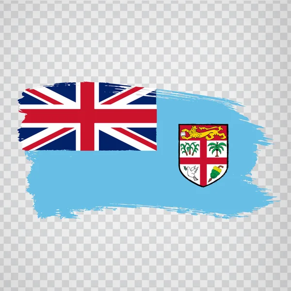 Flaga Republiki Fidżi od pociągnięć pędzla. Flaga Fidżi na przejrzystym tle do projektowania stron internetowych, logo, aplikacji, Ui. Oceanii. Wektor giełdowy. EPS 10. — Wektor stockowy