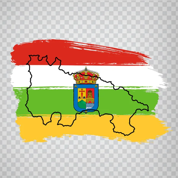 Bandeira Rioha Pinceladas Mapa Branco Rioha Reino Espanha Mapa Alta —  Vetores de Stock