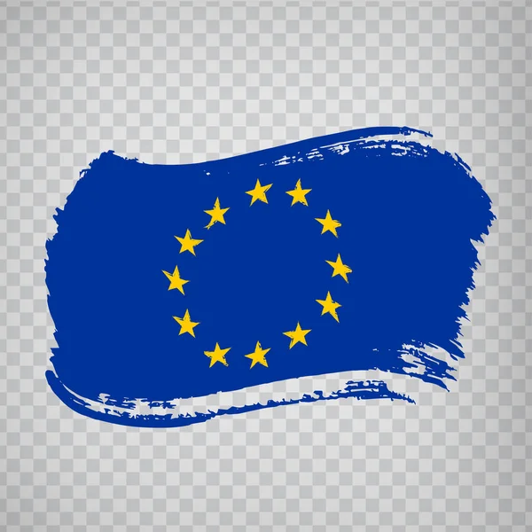 Bandeira União Europeia Pinceladas Bandeira Fundo Transparente Para Seu Design — Vetor de Stock