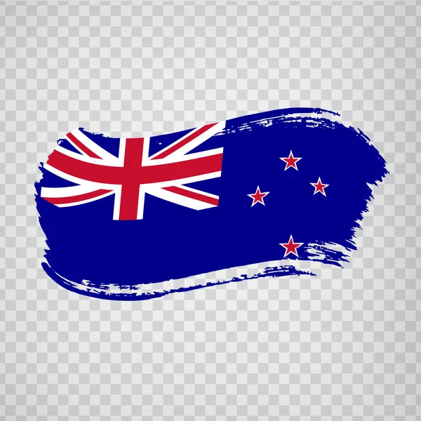 Neuseeland Flagge Isoliert Flagge Von Neuseeland Pinselstrich Hintergrund Flagge Neuseeland — Stockvektor