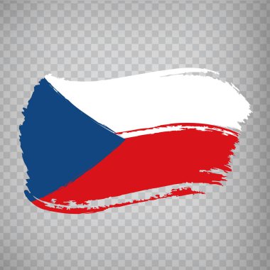 Çek Cumhuriyeti bayrağı fırça darbelerinden. İnternet sitenizin tasarımı, uygulaması, UI için saydam arkaplan üzerinde Çek Cumhuriyeti bayrağı. Hisse senedi. Vektör illüstrasyonu EPS10