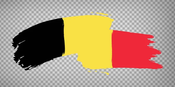 Vlajka Belgie Pozadí Tahu Štětcem Waving Flag Kingdom Belgium Tranparent — Stockový vektor