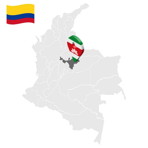 Kolombiya Haritasında Boyaca Nın Yeri Boyaca Konum Işareti Boyaca Bayrağı — Stok Vektör