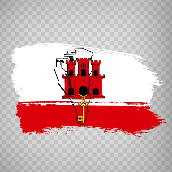 Прапор Гібралтару Від Мазків Чиста Карта Гібралтару Високоякісна Карта Гібралтару — стоковий вектор