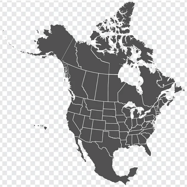 Mapa Severní Ameriky Podrobná Mapa Severní Ameriky Státy Usa Provinciemi — Stockový vektor