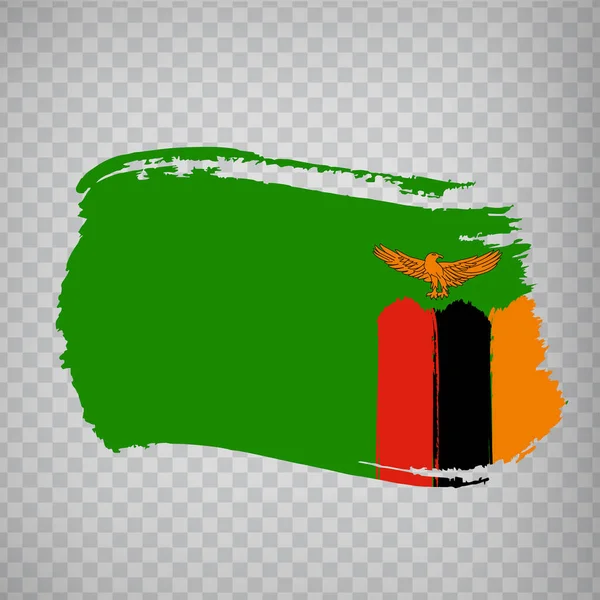 Bandera Zambia Pinceladas Bandera Republic Zambia Transparent Background Your Web — Vector de stock