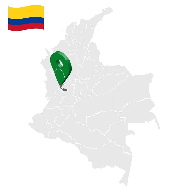 Ubicazione Risaralda Sulla Mappa Colombia Indicativo Posizione Risaralda Bandiera Risaralda — Vettoriale Stock