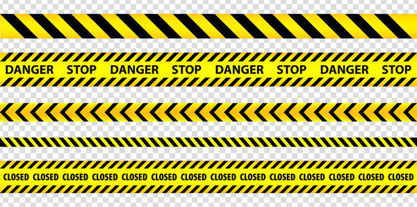 Набор опасных предупреждений бесшовные кассеты. Арт-дизайнерская линия мест преступлений. Абстрактный концепт графического элемента. Строительный знак для дизайна веб-сайта, логотипа, приложения на прозрачном фоне. S10
