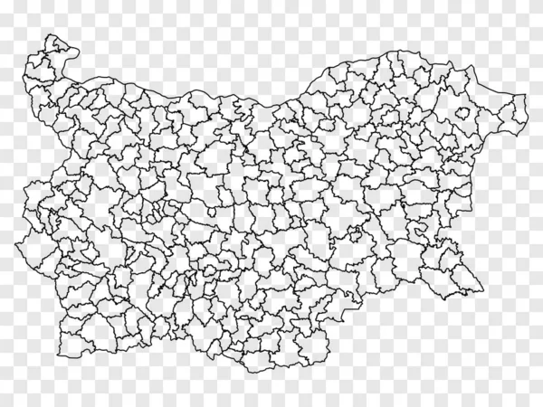 Mapa Blanco República Bulgaria Regiones Bulgaria Mapa Alto Mapa Vectorial — Archivo Imágenes Vectoriales