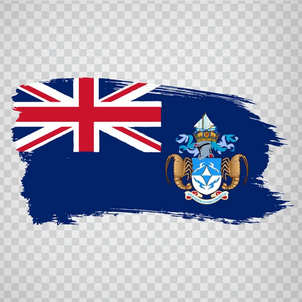 Bandera Tristan Cunha Pinceladas Bandera Tristan Cunha Sobre Fondo Transparente — Vector de stock