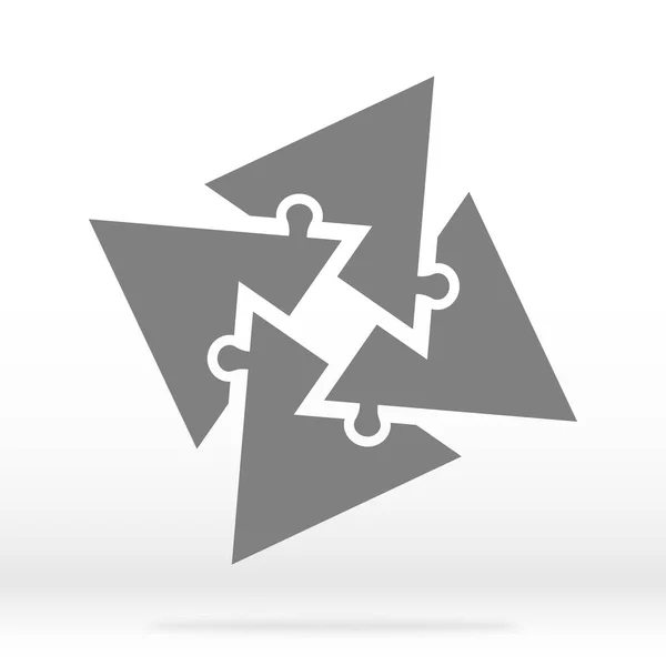 简单的图标三角形在灰色中拼凑 为您的网站设计 应用程序 用户界面提供的灰色背景四个元素的简单图标拼图 Eps10 — 图库矢量图片