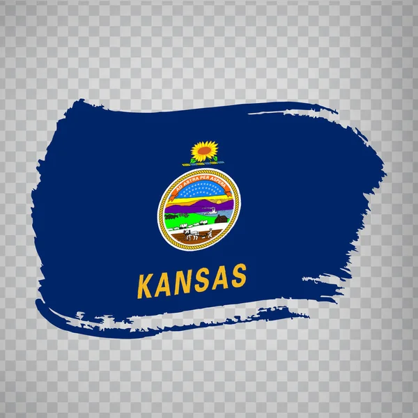 Flagge Von Kansas Aus Pinselstrichen Vereinigte Staaten Von Amerika Flagge — Stockvektor