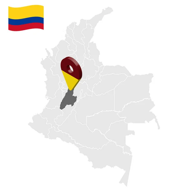 Ubicación Tolima Mapa Colombia Tolima Signo Ubicación Bandera Tolima Mapa — Vector de stock