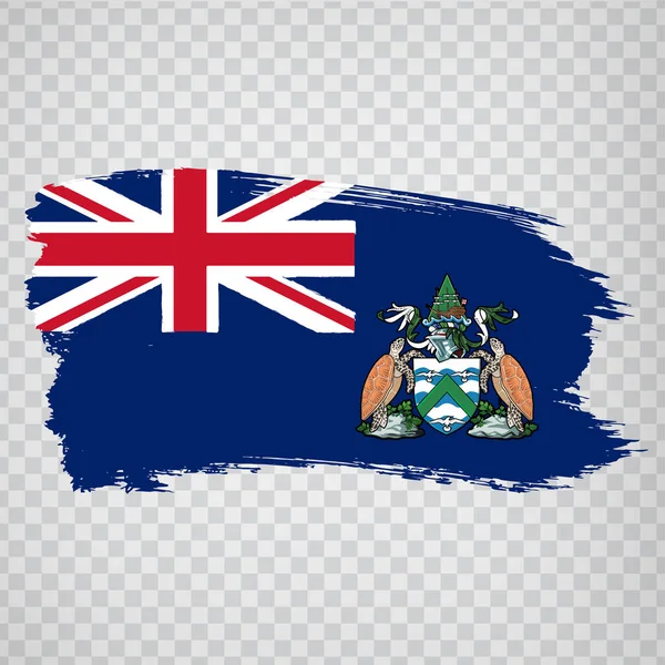 Flagge Ascension Island Von Pinselstrichen Flagge Ascension Island Auf Transparentem — Stockvektor