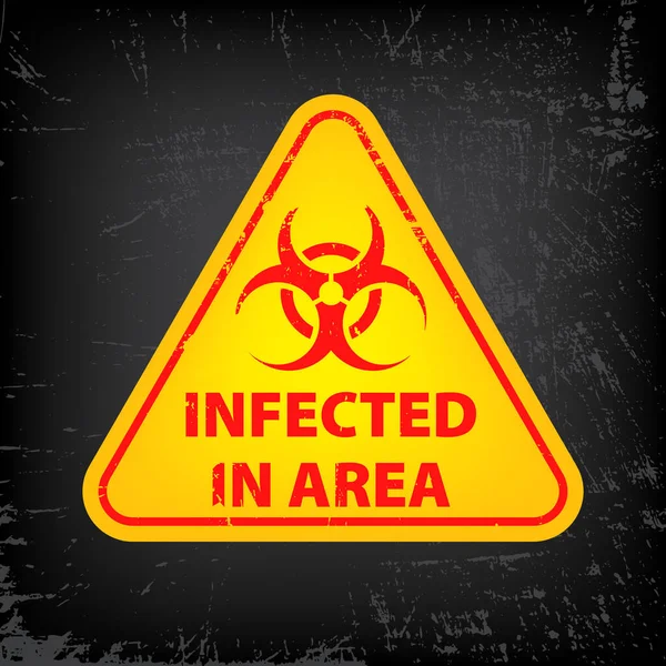 Vektor Försiktighet Tecken Covid Varning Coronavirus Utbrott Infekterat Område Karantänsområde — Stock vektor