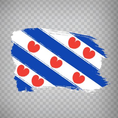 Friesland fırça darbeleri bayrağı. İnternet sitesi tasarımı, logosu, uygulaması ve UI için saydam arka planda Friesland bayrağı. Hollanda 'da. EPS10.