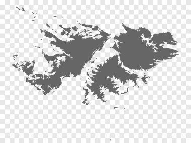 Falkland Adaları 'nın boş haritası. Falkland Adaları 'nın internet sitesi tasarımı, logosu, uygulaması ve UI için şeffaf arkaplanı olan yüksek kaliteli haritası. Hisse senedi. EPS10. 