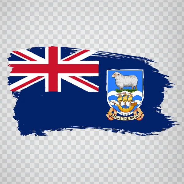 Флаг Фолклендских Островов Мазков Кистью Флаг Фолклендских Островов Прозрачном Фоне — стоковый вектор