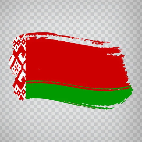 Bandera Bielorrusia Pinceladas Bandera Republic Belarus Transparent Background Your Web — Archivo Imágenes Vectoriales