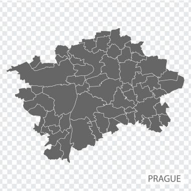 Prag Yüksek Kalite Haritası, Çek Cumhuriyeti 'nin başkentidir. Web siteniz için Prag haritası, uygulama, UI. EPS10.