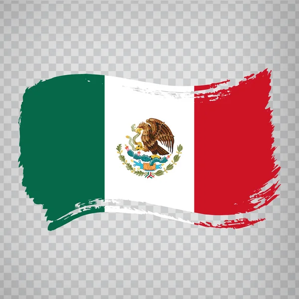 Bandeira México Fundo Pincel Bandeira México Estados Unidos Fundo Transparente — Vetor de Stock